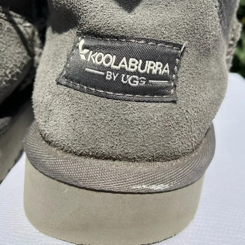 Koolaburra by Ugg kids Andrah short boot gray warm winter suede‎ sheepskin